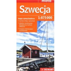 Szwecja. Mapa samochodowa w...