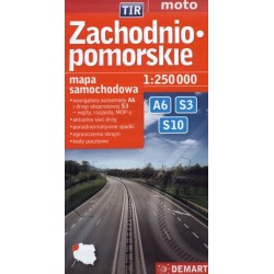 Zachodnio-pomorskie. Mapa...