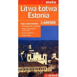 Litwa. Łotwa. Estonia. Mapa...